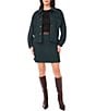Vince Camuto Woven Point Collar Long Sleeve Cropped Coordinating Jacket - Image 3