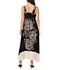 Vince Camuto Woven Square Neckline Sleeveless Printed Maxi Shift Dress, Color:Rich Black - Image 2