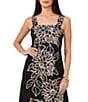 Vince Camuto Woven Square Neckline Sleeveless Printed Maxi Shift Dress - Image 3