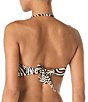 Vince Camuto Zebra Print U-Shape Gold Hardware Bandeau Bra Swim Top - Image 2