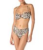 Vince Camuto Zebra Print U-Shape Gold Hardware Bandeau Bra Swim Top - Image 3