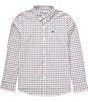 Vineyard Vines Big Boys Quidnet Plaid Long Sleeve Performance Sport Shirt, Color:Charleston Green - Image 1