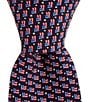 Vineyard Vines USA Micro Flag Printed Narrow 3#double; Silk Tie, Color:Navy - Image 1