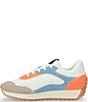 Color:Bright Orange/Baby Blue - Image 4 - Cosmic Colorblock Suede Trim Retro Sneakers