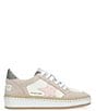 Color:Raffia/Pink/Silver - Image 2 - Denisse Raffia Glitter Heel Sneakers