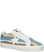 Color:Blue/Brown Crochet Multi - Image 1 - Flair Crochet Multi-Striped Knit Sneakers