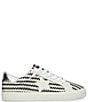Color:Black/White Crochet - Image 2 - Flair Striped Knit Sneakers