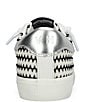 Color:Black/White Crochet - Image 3 - Flair Striped Knit Sneakers