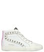 Color:White Glitter/Neon Pink Pop - Image 2 - Gadol Glitter High Top Sneakers
