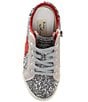 Color:Silver/Red Multi - Image 5 - Girls' Charlotte Star Glitter Sneakers (Youth)