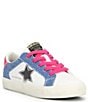 Color:White/Denim Multi - Image 1 - Girls' Luli Star Denim Sneakers (Youth)