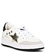 Color:White/Black/Gold - Image 1 - Girls' Taylor Metallic Star Sneakers (Youth)