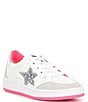 Color:White/Pink/Silver - Image 1 - Girls' Taylor Glitter Star Sneakers (Youth)