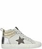 Color:Gold/Silver/Mixed Glitter - Image 2 - Lester Metallic Perforated High Top Sneakers