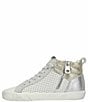 Color:Gold/Silver/Mixed Glitter - Image 4 - Lester Metallic Perforated High Top Sneakers