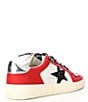 Color:Red/Black - Image 2 - Raider Colorblock Star Checkered Lace Sneakers