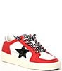 Color:Red/Black - Image 1 - Raider Colorblock Star Checkered Lace Sneakers