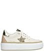Color:Tan/Multi - Image 2 - Ream Glitter Star Rope Trimmed Platform Sneakers