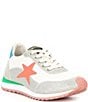 Color:Silver Glitter/Peach Multi - Image 1 - Shooter Glitter Colorblock Retro Sneakers