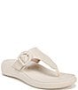Color:Cream - Image 1 - Activate Recovery Leather Platform Thong Sandals