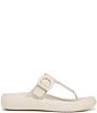 Color:Cream - Image 2 - Activate Recovery Leather Platform Thong Sandals