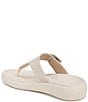 Color:Cream - Image 4 - Activate Recovery Leather Platform Thong Sandals
