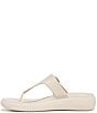 Color:Cream - Image 5 - Activate Recovery Leather Platform Thong Sandals