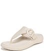 Color:Cream - Image 6 - Activate Recovery Leather Platform Thong Sandals