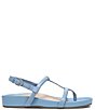 Color:Blue Shadow Tumbled Leather - Image 2 - Adley Leather Toe Post Sandals