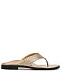 Color:Gold Geo - Image 2 - Agave Geo Woven Print Leather Thong Sandals