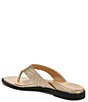 Color:Gold Geo - Image 4 - Agave Geo Woven Print Leather Thong Sandals
