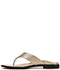Color:Gold Geo - Image 5 - Agave Geo Woven Print Leather Thong Sandals