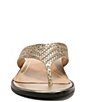 Color:Gold Geo - Image 6 - Agave Geo Woven Print Leather Thong Sandals