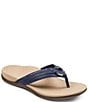 Color:Navy - Image 1 - Aloe Leather Ornament Detail Thong Sandals