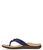Color:Navy - Image 4 - Aloe Leather Ornament Detail Thong Sandals