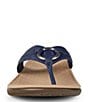 Color:Navy - Image 5 - Aloe Leather Ornament Detail Thong Sandals