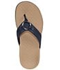 Color:Navy - Image 6 - Aloe Leather Ornament Detail Thong Sandals