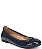 Color:Navy Patent - Image 1 - Amorie Patent Leather Ballerina Bow Flats