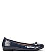 Color:Navy Patent - Image 2 - Amorie Patent Leather Ballerina Bow Flats