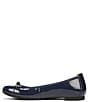 Color:Navy Patent - Image 5 - Amorie Patent Leather Ballerina Bow Flats