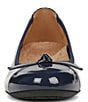 Color:Navy Patent - Image 6 - Amorie Patent Leather Ballerina Bow Flats