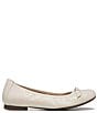 Color:Cream Wavy Leather - Image 2 - Amorie Wavy Leather Ballerina Flats
