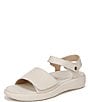 Color:Cream - Image 6 - Awaken Recovery Leather Platform Banded Open Toe Sandals