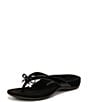 Color:Black - Image 6 - Bella Patent Bow Detail Thong Sandals