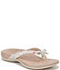 Color:Cream - Image 1 - Bella Poppy Print Bow Detail Thong Sandals
