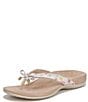 Color:Cream - Image 6 - Bella Poppy Print Bow Detail Thong Sandals