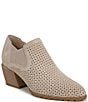 Vionic Bethany Perf Suede Stacked Heel Booties - Image 1
