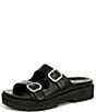 Color:Black - Image 6 - Capitola Leather Platform Slide Sandals