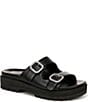 Color:Black - Image 1 - Capitola Leather Platform Slide Sandals