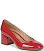 Color:Red Patent - Image 1 - Carmel Crinkle Patent Leather Block Heel Pumps